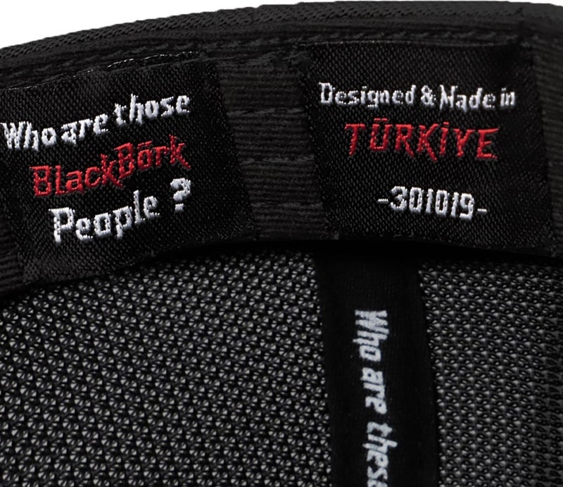 Black Börk Blackbörk V2 Trucker Queen - Black Cordura Fabric Hat (Cap) with 2 Code Logo  - Image 3
