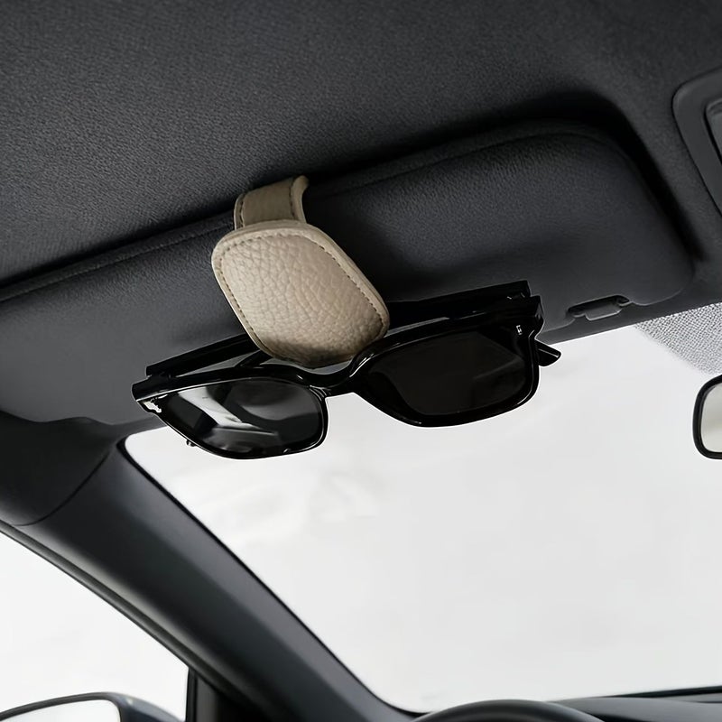 Large Lychee Pattern Gray Car Eyeglass Clip Sun Visor Holder - Image 1