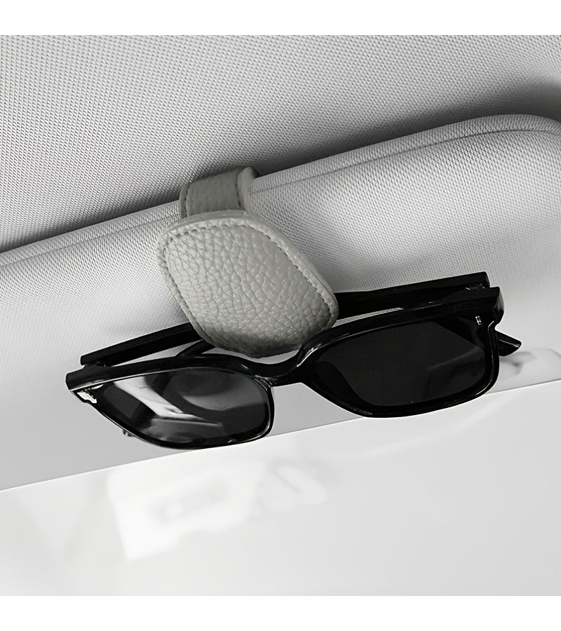 Large Lychee Pattern Gray Car Eyeglass Clip Sun Visor Holder - Image 5