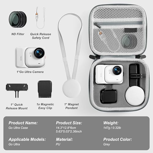 STARTRC VCR Carrying Bag for Insta 360 GO Ultra Accessories Storage Protective Case Hard Shell Cover for Insta360 GO Ultra Vlogging Action Camera Accessory - Image 2