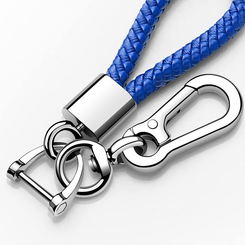 Tukellen Leather Weave Keychain for Car Keys - Durable and Comfortable (Blue) - Image 4
