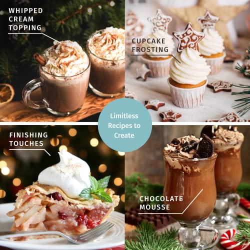 Otis Classic 304 Stainless Steel Whipped Cream Dispenser, 500ml w/ 3 Decorating Nozzles - Commercial Grade Quality Made of Food Grade Stainless Steel - Easy to Use and Clean Ideal for Desserts for Home Chef - Image 4