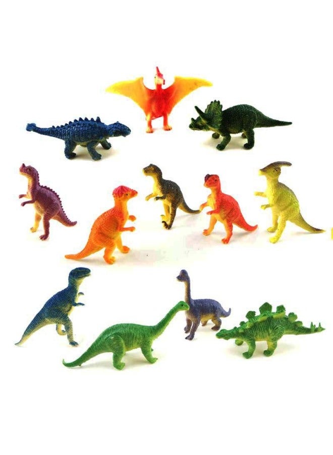 Realistic Goldfish Turtle Crab Frog Tropical Fish Caterpillar Dinosaur Insect Animal Model Toy Set-Color:12 Dinosaurs  - Image 1