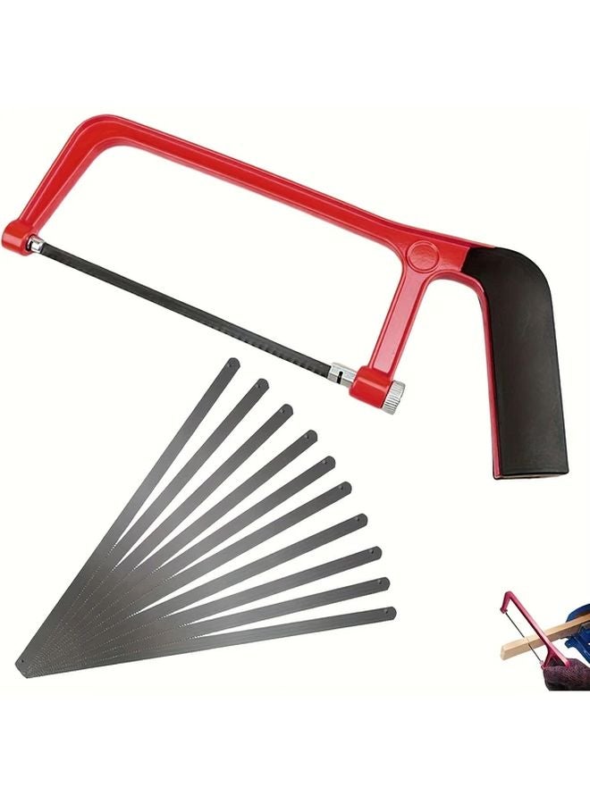 11 Pcs Mini Hacksaw Set With 10 Blades Heavy Duty Hand Saw For Wood Metal - Image 1
