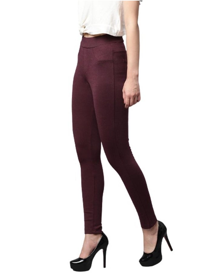 Hubberholme Wine Jeggings For Women  - Image 2