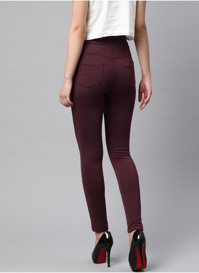Hubberholme Wine Jeggings For Women  - Image 4