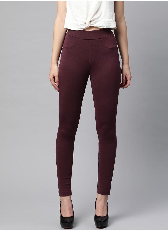 Hubberholme Wine Jeggings For Women  - Image 5