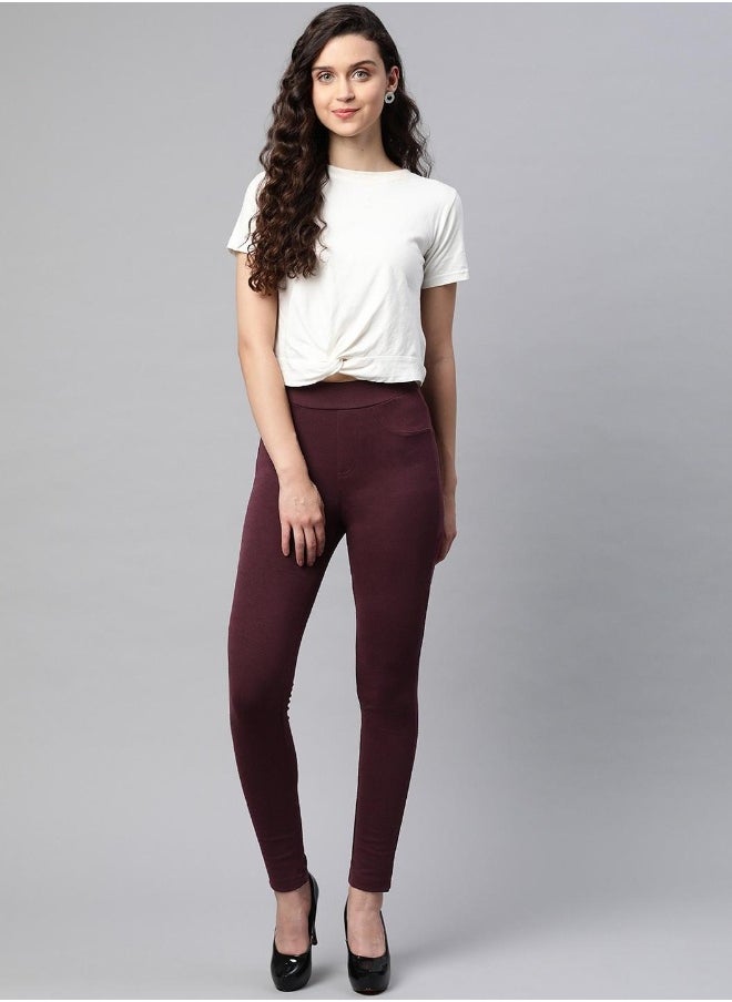 Hubberholme Wine Jeggings For Women  - Image 1