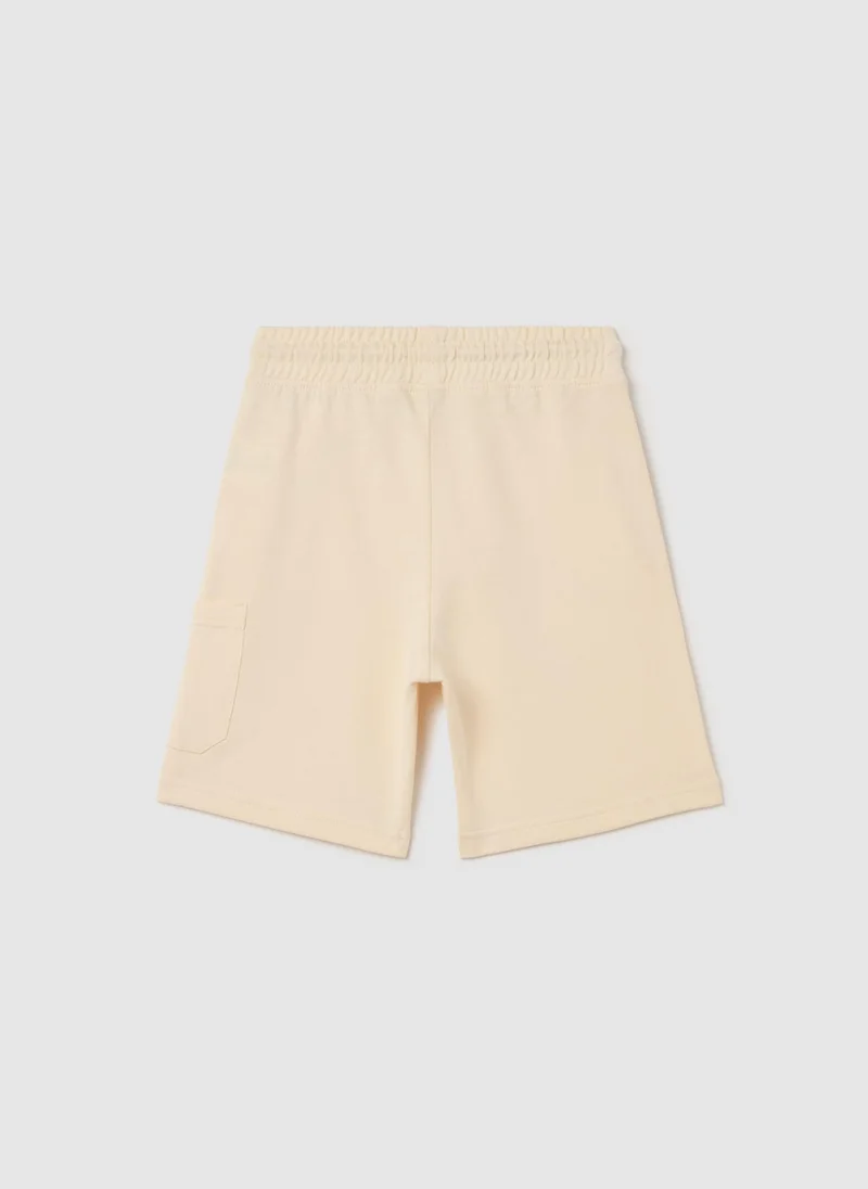 Ovs Cotton Bermuda Shorts With Drawstring