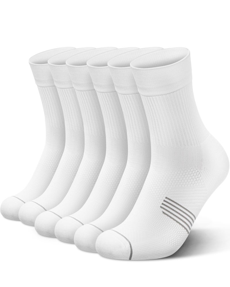 PAPLUS 3 Pairs Running Compression Socks for Men & Women, Atheltic Crew Socks with Cushion, Arch Support for Hiking, Cycling - Image 1
