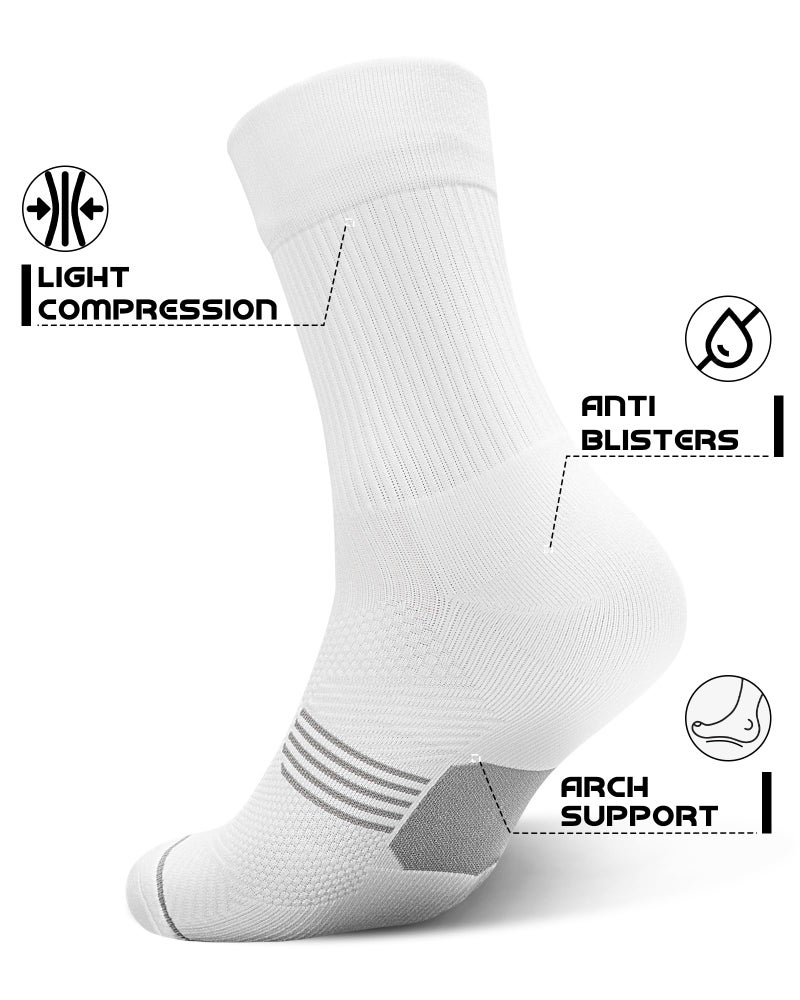 PAPLUS 3 Pairs Running Compression Socks for Men & Women, Atheltic Crew Socks with Cushion, Arch Support for Hiking, Cycling - Image 3
