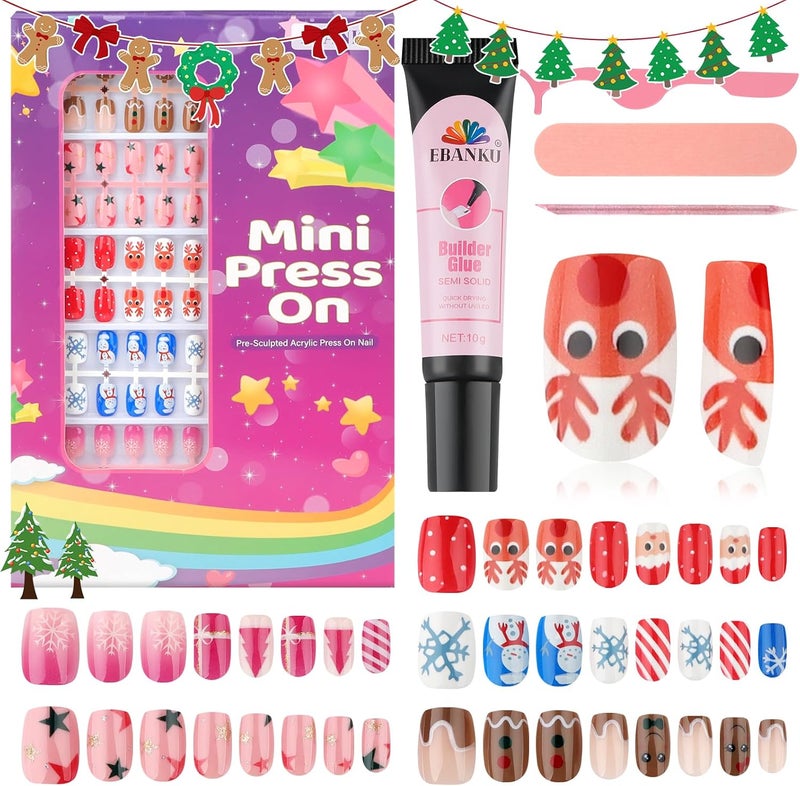 EBANKU 5 Pack Children Press on Nails with Nice Glue for Nail TIps - Image 1