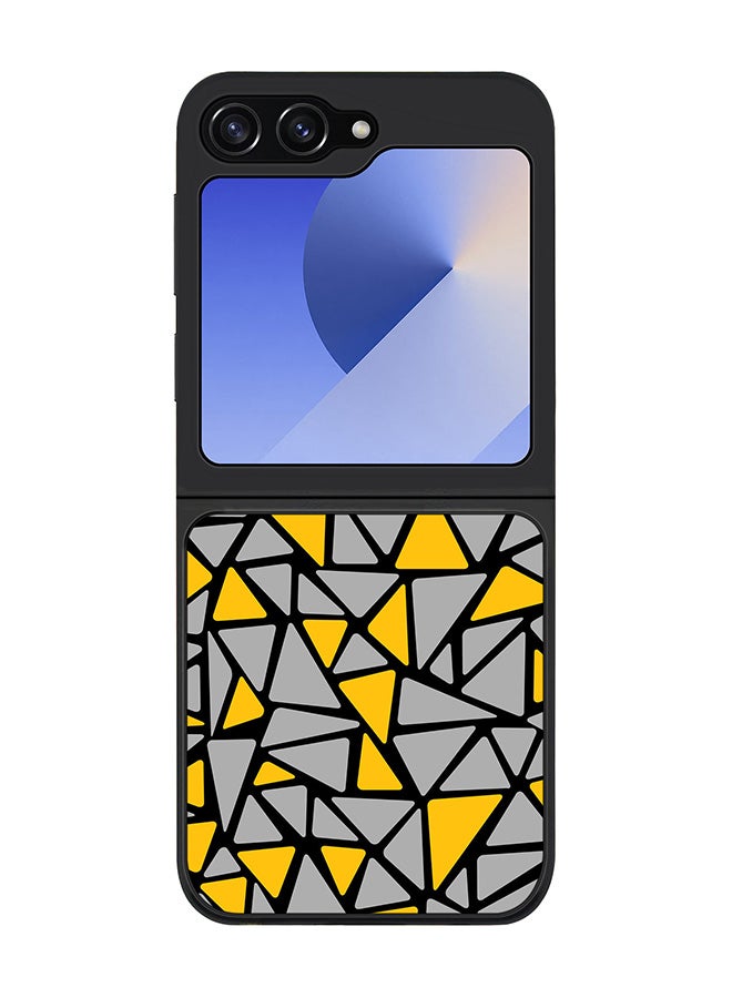 Stylizedd Rugged Black edge case for Samsung Galaxy Z Flip7 FE, Slim fit Soft Case Flexible Rubber Edges Anti Drop TPU Gel Thin Cover -  Triabstract - Image 1