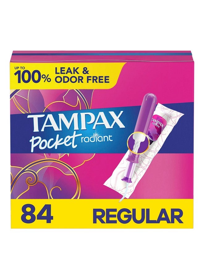 تامباكس سدادات قطنية بلاستيكية مضغوطة ومشرقة من تامباكس بوكيت، مع ضفيرة مانعة للتسرب، امتصاص عادي، بدون رائحة، عبوة من 3 قطع (28 سدادة في كل عبوة) - Image 1