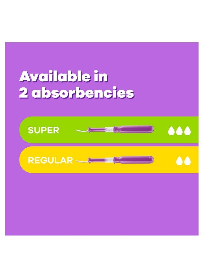 تامباكس سدادات قطنية بلاستيكية مضغوطة ومشرقة من تامباكس بوكيت، مع ضفيرة مانعة للتسرب، امتصاص عادي، بدون رائحة، عبوة من 3 قطع (28 سدادة في كل عبوة) - Image 2