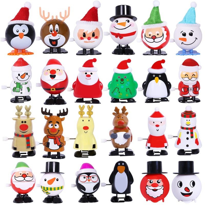 Max Fun 24 Pack Christmas Wind Up Toys Stocking Stuffers for Christmas Party Favors Goody Bag Filler Christmas