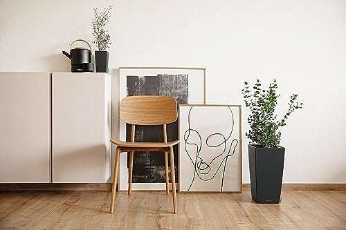 Lechuza 13138 Cubico Color 30 Self-Watering Planter for Indoor and Outdoor Use, 12" x 12" x 22", Slate - Image 5