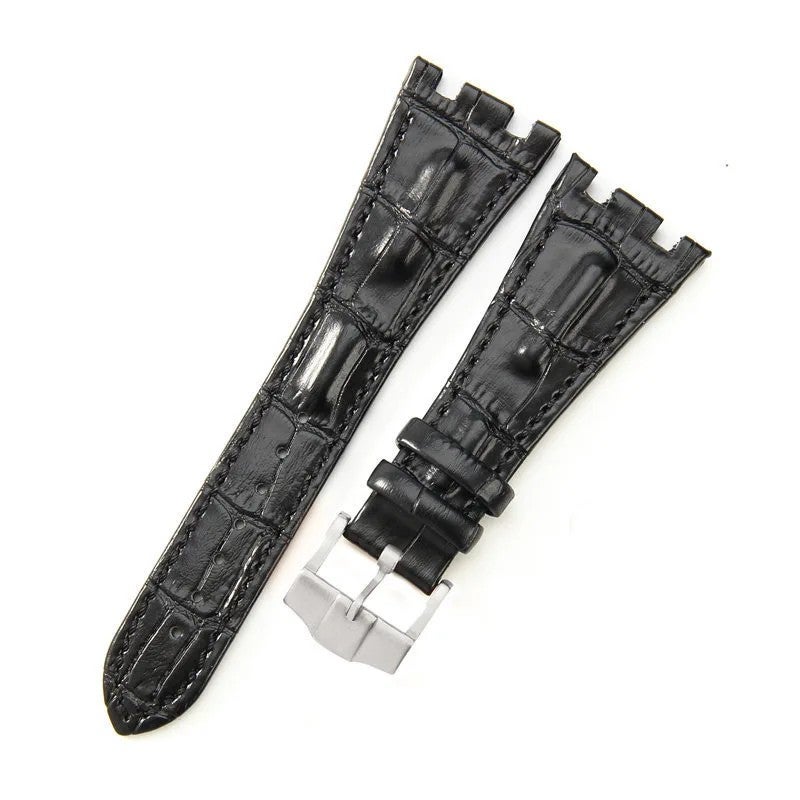 Bluejw Direct Sales Replacement Watch Strap – 28mm Crocodile-Embossed Genuine Leather Wrist Band for Smart Watch, Easy to Replace the Watch Strap - Image 1