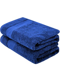 Aten Homeware ATEN Homeware Supreme Egyptian Cotton Bath Towel Set – 2 Piece Set with 2 Extra Large Bath Towels 70 x 140 cm, Ultra Soft, Highly Absorbent, OEKO-TEX Certified, Made in Egypt - (Royal Blue) - 2 PIECES  - Image 1