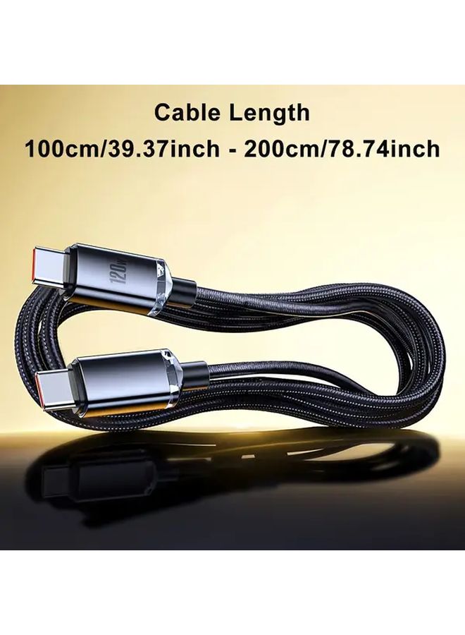 1 5م 3 قطع كابل شاحن USB C سريع 120 واط 6 أمبير كابل نقل بيانات وشحن فائق السرعة - Image 2