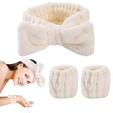 Foxelli Spa Headband And Wristband Set Face Wash Headband Makeup Skincare Headband Wrist Bands For Washing Face Hair Band For Women Girls Makeup Prevent Liquids From Spilling Your Arms Spa Headband Wrist - Image 1