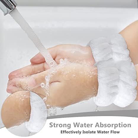 Foxelli Spa Headband And Wristband Set Face Wash Headband Makeup Skincare Headband Wrist Bands For Washing Face Hair Band For Women Girls Makeup Prevent Liquids From Spilling Your Arms Spa Headband Wrist - Image 3