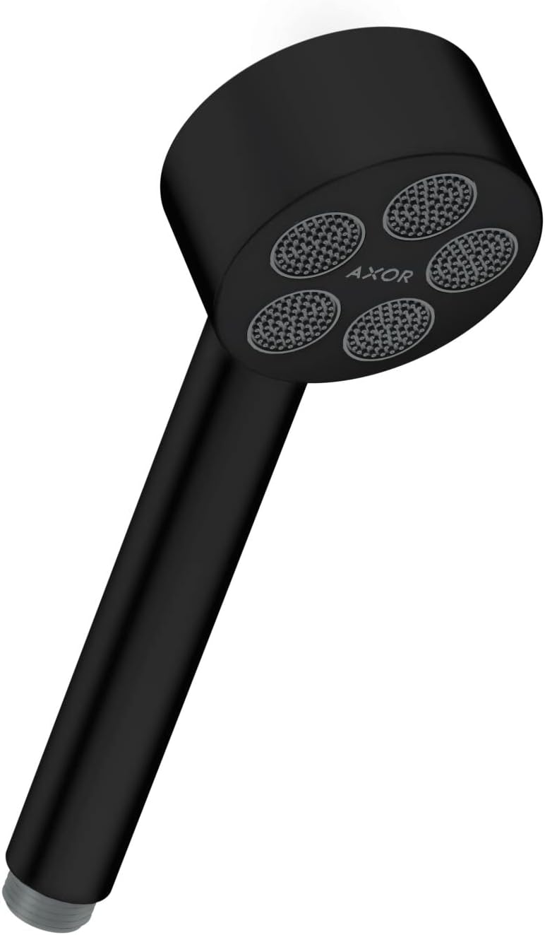 AXOR ONE 3inch Modern Handheld Shower Head 1Spray PowderRain in Matte Black 48653671 - Image 1