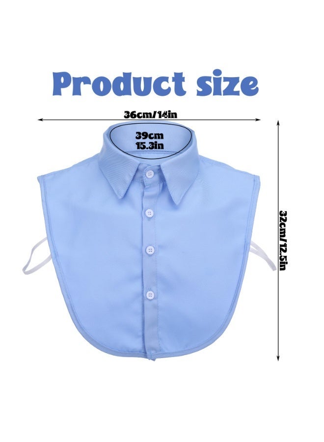 2 Pcs Detachable Fake Collar for Women, Dickey White Blue Collar Half Shirt Blouse for Daily Graduation Wear ﻿ - Image 2
