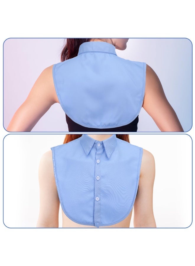 2 Pcs Detachable Fake Collar for Women, Dickey White Blue Collar Half Shirt Blouse for Daily Graduation Wear ﻿ - Image 5