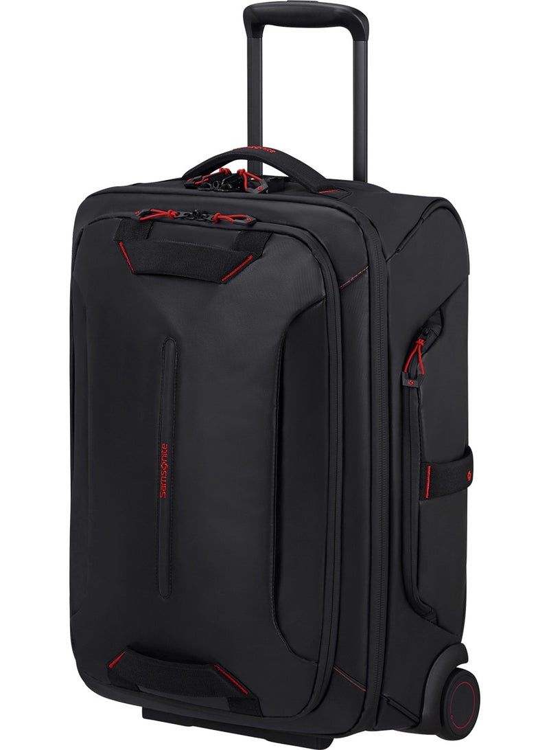 Samsonite Ecodiver Wheeled Duffle Bag 55 cm / 20 inch, Black|Reflective Pattern|TSA Lock|ID Tag|Spacious Interior|Water Repellent Material|Recyclex Material Technology - 5 Years International Warranty - Image 1
