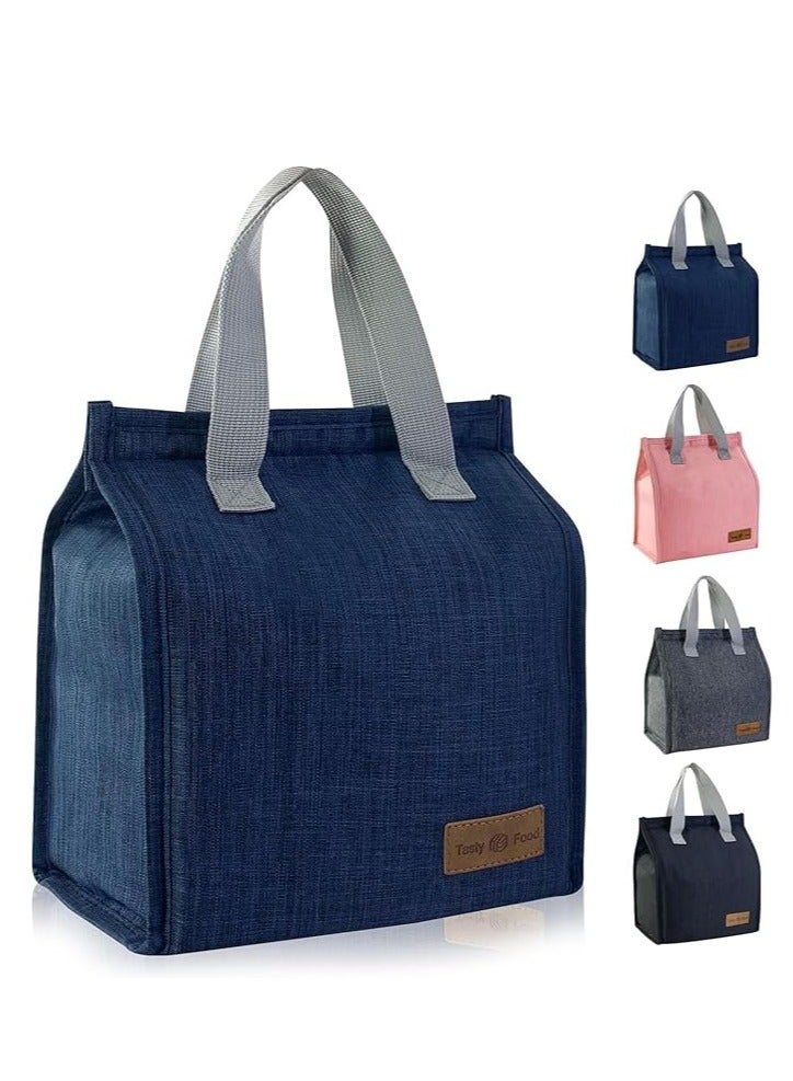 Arabest Lunch Bag, Insulated Lunch Bag for Women Men Kids, Reusable Insulated Lunch Bag, Leakproof Simple Bento Lunch Tote, Lunch Bag Insulated, for Office, Work, School, Picnic or Travel (Blue)  - Image 1