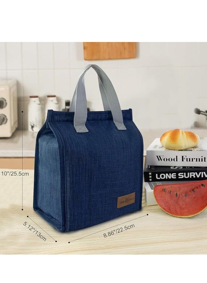 Arabest Lunch Bag, Insulated Lunch Bag for Women Men Kids, Reusable Insulated Lunch Bag, Leakproof Simple Bento Lunch Tote, Lunch Bag Insulated, for Office, Work, School, Picnic or Travel (Blue)  - Image 2