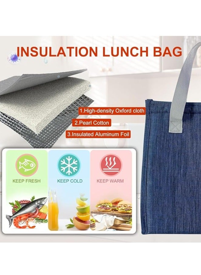Arabest Lunch Bag, Insulated Lunch Bag for Women Men Kids, Reusable Insulated Lunch Bag, Leakproof Simple Bento Lunch Tote, Lunch Bag Insulated, for Office, Work, School, Picnic or Travel (Blue)  - Image 4