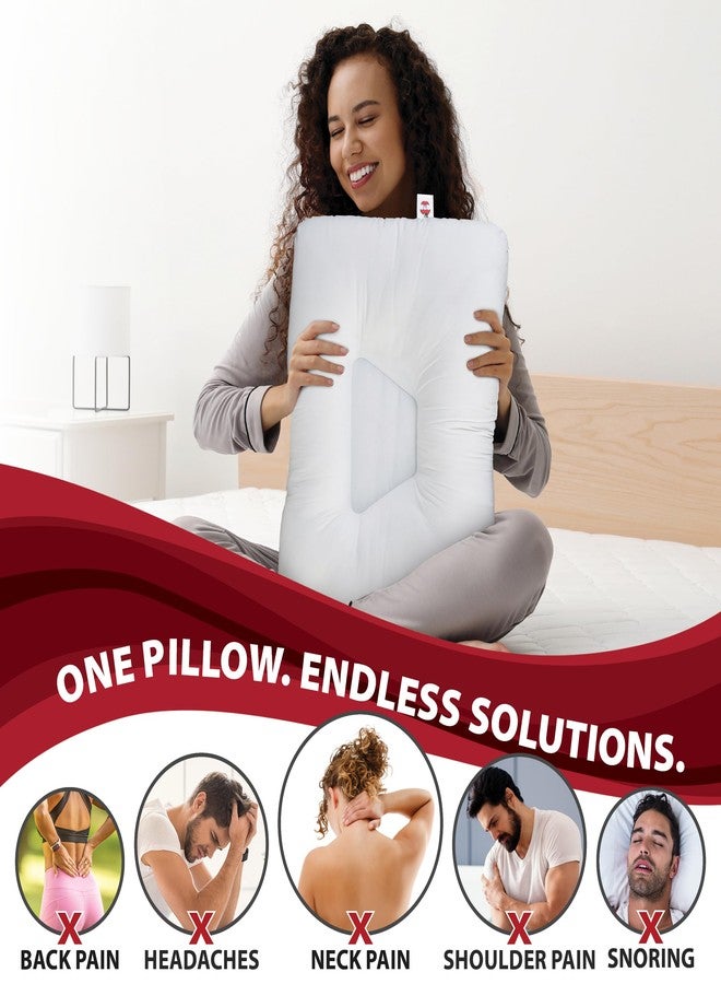 Core Products Tri-Core Cervical Support Pillow - Gentle (Medium Firmness) Orthopedic Neck Pillow for Pain Relief, Back and Side Sleepers - Ergonomic Contour Pillow - Assembled in USA, Full Size, White - Image 2