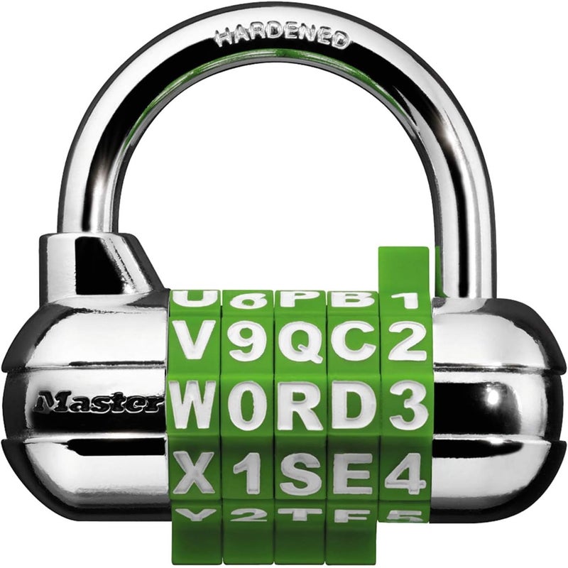 Master Lock 1534D Set Your Own Word Combination Padlock - 1 Pack, Assorted Colors - Image 1