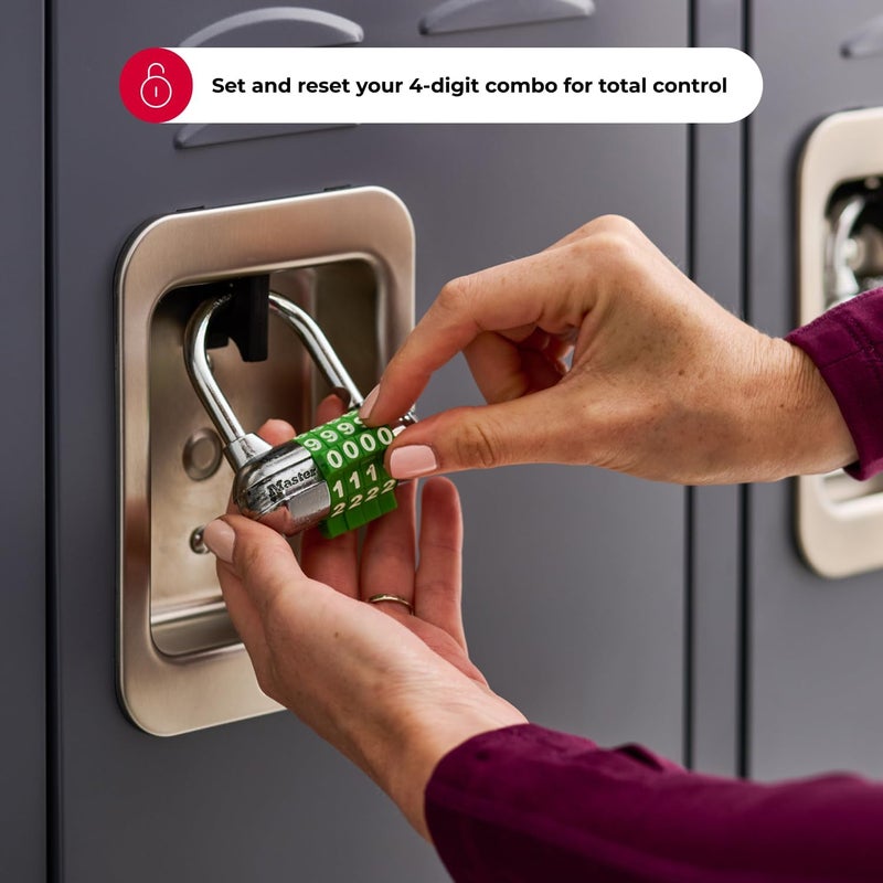 Master Lock 1534D Set Your Own Word Combination Padlock - 1 Pack, Assorted Colors - Image 4