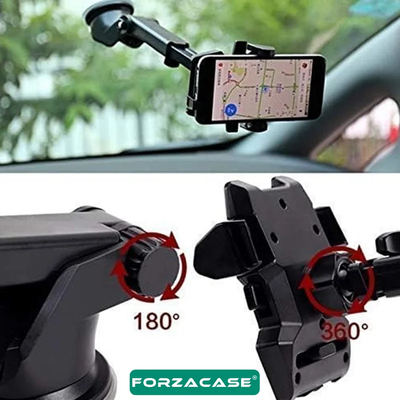 فورزاكاس 360 ​​Degree Rotating In-Car Glove Box and Glass Suction Cup Phone Holder - FC643