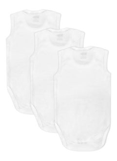 Babies Basic BabiesBasic Super Combed Cotton, Sleeveless Printed Bodysuit, for New Born to 24months. Set of 3, White  - Image 5