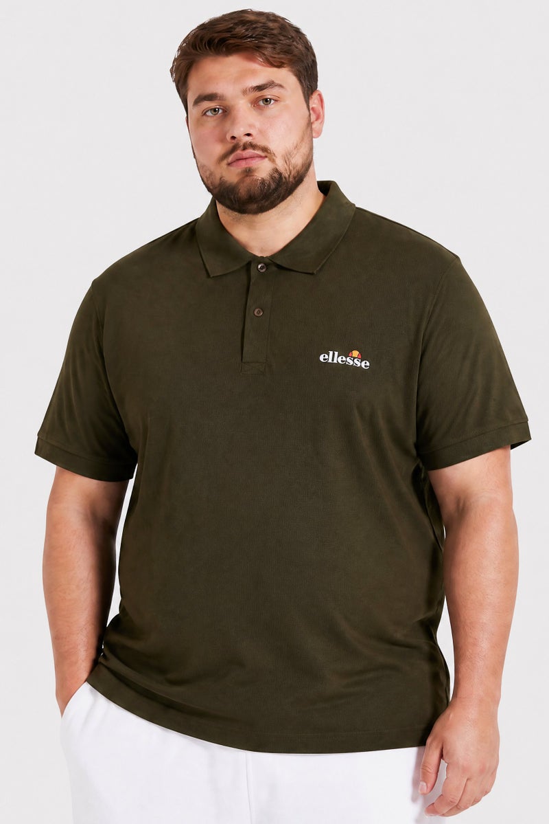 Ellesse Men Regular Fit Solid Short Sleeve Polo Shirt, Olive - Image 1