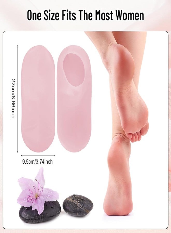 Padchaaya Padchaay Silicone Moisturizing Gel Socks Set for dry Skin socks for women & girls for winter cracked heel pain | Usefull for Dry Skin, Cracked Foot | Waterproof socks for (1 Pair) (Pink) - Image 2