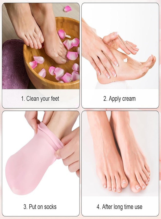 Padchaaya Padchaay Silicone Moisturizing Gel Socks Set for dry Skin socks for women & girls for winter cracked heel pain | Usefull for Dry Skin, Cracked Foot | Waterproof socks for (1 Pair) (Pink) - Image 5