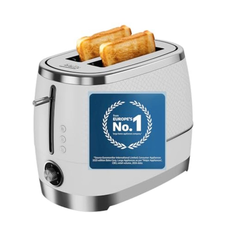 2 Slice Toaster for Kitchen Use, Stainless Steel, Silver, Extra Wide Slot with Defrost Reheat Cancel and Variable Browning - Image 1
