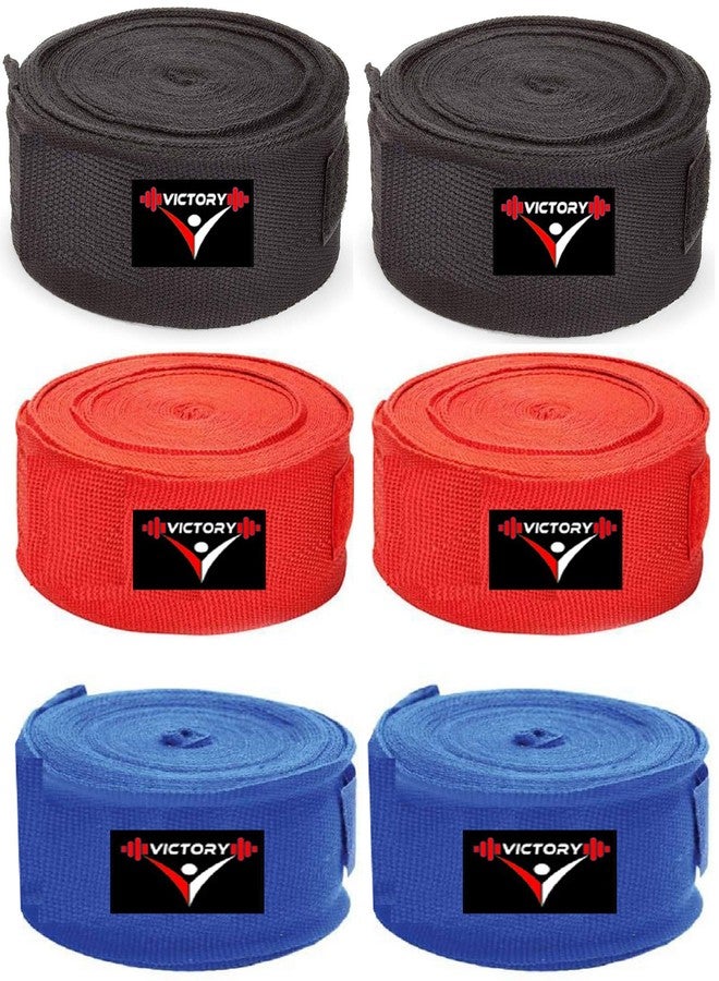Victory India Best Boxing Hand Wrap (Black+Red+Blue) - Image 2