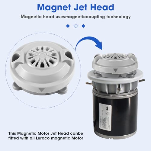 freecat Pipeless Magnetic Jet Head Motor,BF-004 Replacement for LURACO Jet Motor Pedicure SPA Tubs Chair Contains Propeller and Cover - Image 4