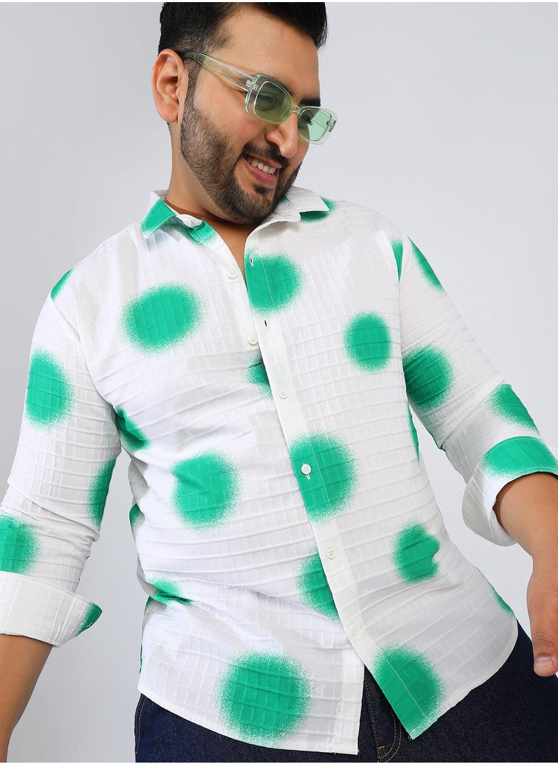 Men's Chalk White:Emerald Green Spraypaint Shirt - pzsku/Z6519DE43C538122747A0Z/45/_/1731924220/96718dfc-1881-4ec2-bbde-c614c44eb8ab