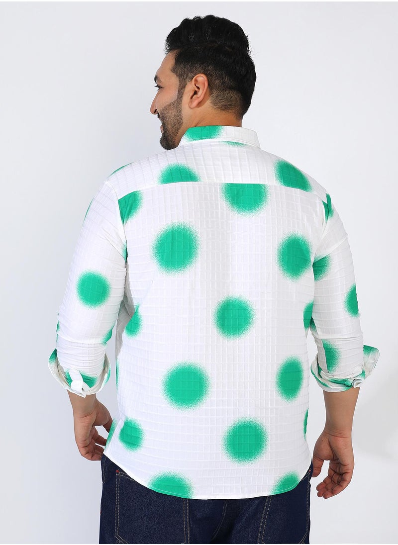 Men's Chalk White:Emerald Green Spraypaint Shirt - pzsku/Z6519DE43C538122747A0Z/45/_/1731924221/1edf6c37-46df-4d01-8051-9d773b2c3140