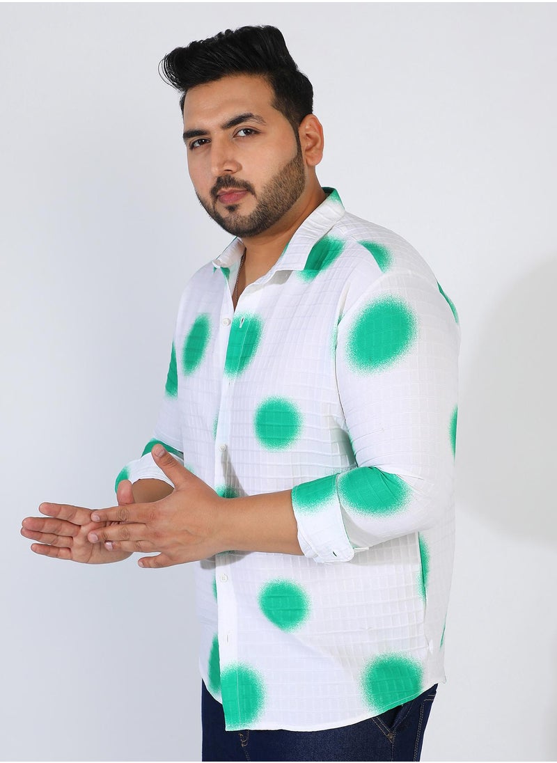 Men's Chalk White:Emerald Green Spraypaint Shirt - pzsku/Z6519DE43C538122747A0Z/45/_/1731924222/980f93a5-b2ab-4de3-96cb-c4f2f0190377