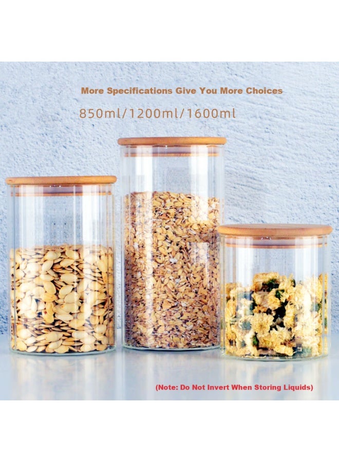 Scybe Glass Sealed Jar Storage Jar Milk Tea Jar Snack Storage Box Moisture-proof Loson Loson 1.6l 2pcs - Image 5