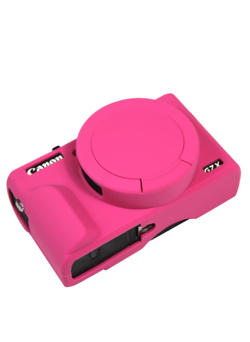 Generic Silicone Gel Camera Case for Canon PowerShot G7x Mark III Protective Rubber Soft Camera Cover Bag (Rose)  - Image 1