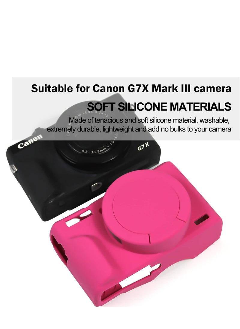 Generic Silicone Gel Camera Case for Canon PowerShot G7x Mark III Protective Rubber Soft Camera Cover Bag (Rose)  - Image 2
